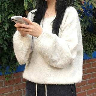 Soft Touch Angora Oversized V-Neck Knit