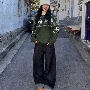 Moho Roll-up Raw Wide Denim Pants