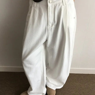 Pintuck Cotton Wide Pants