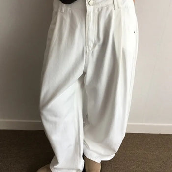 Pintuck Cotton Wide Pants