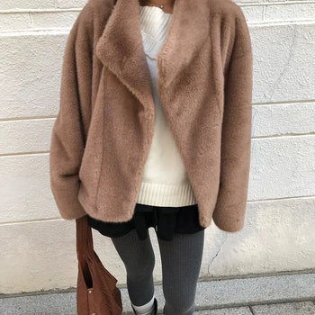 Softy high-neck fur jacket