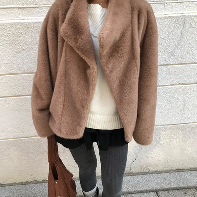 Softy high-neck fur jacket