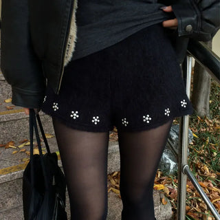 Piqué studded shorts