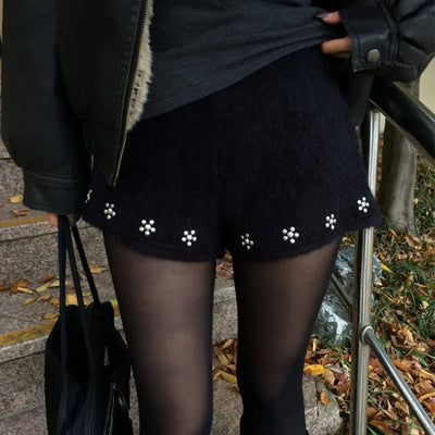 Piqué studded shorts