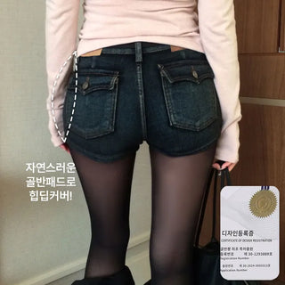 Lavien Pocket Denim Shorts [Hip Pads, Double Fleece Lined]