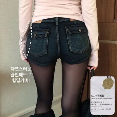 Lavien Pocket Denim Shorts [Hip Pads, Double Fleece Lined]
