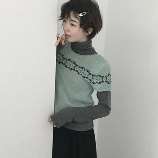 Snowflake short-sleeve knit