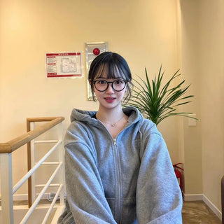 Daily Cozy Oversized Zip-Up Fleece Hoodie