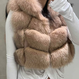 Voluminous fur cropped vest