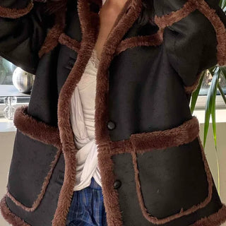 Vintage Sheepskin Trimmed Reversible Shearling Jacket