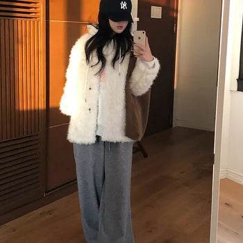 *Low Shedding / Super Warm* Pony Winter Collared Fur Half Coat Jacket