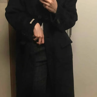 Big Collar Belt Single Oversized Wool Maxi Coat