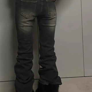 Smoke Wash Dark Bootcut Denim Long Pants