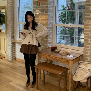 L'rtia Wool Tteokbokki Loose Fit Knit Cardigan