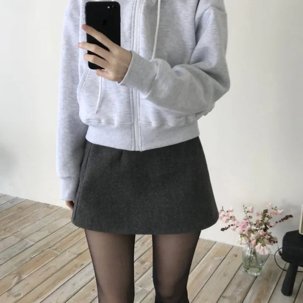 Rev Wool Mini Skirt (2 colors)