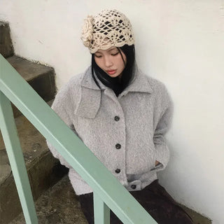 Sapporo High-Neck Quilted Boucle Mohair Jacket