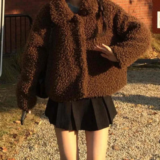 Teddy Bear Fleece Oversized Zip-Up Jacket