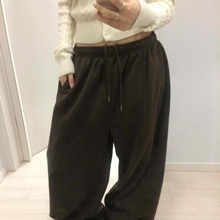 Oversized Elastic Fleece Balloon Jogger Pants
