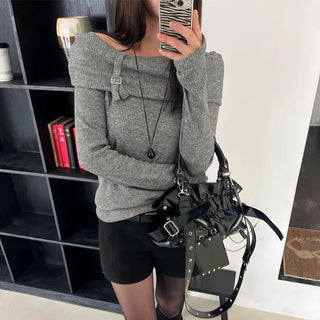 Melo Off-shoulder Knit 3 Colors