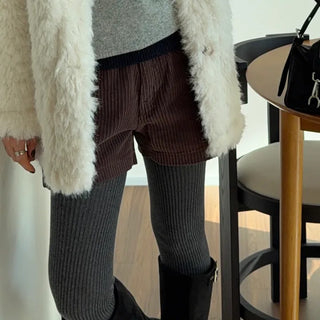 Nerdy Corduroy Pants   Winter Shorts Brown Corduroy Pants for Petite Women