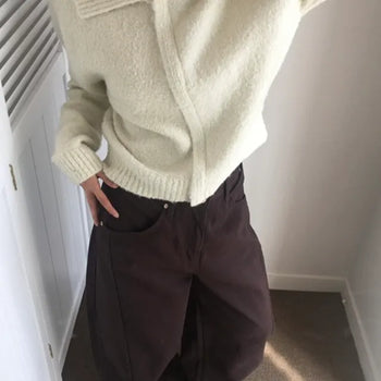*ver2* Cozy Collared Zip-Up Knit