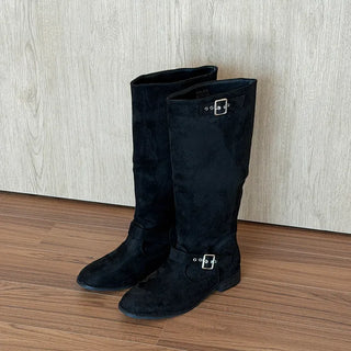 Nerdy Suede Long Boots   Wide-legged Platform Boots Winter Curvy Boots