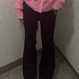 Y2K Mood High-Waisted Flare Elastic Long Pants