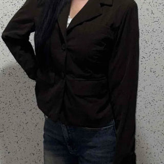 Single-Button Crop Tailored Jacket