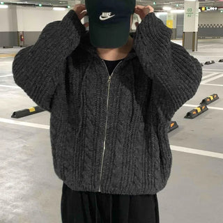 Verony Tumble Zip-up Loose Fit Anorak Knit Cardigan