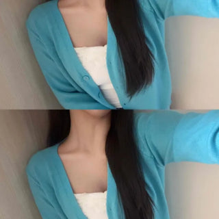 Snap Button Slim Fit Daily Knit Cardigan