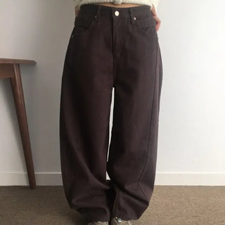 Fleece-lined/Winter Wide Pants with Cut-out Buttons