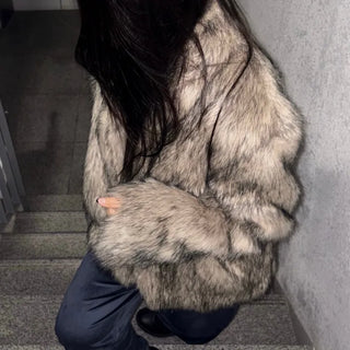 taupe fur jacket