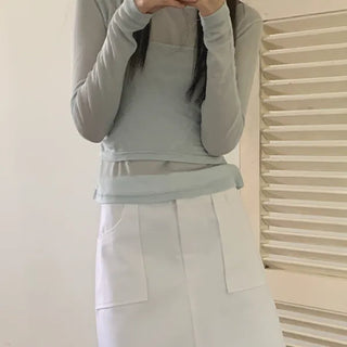 French Delicate Fit Layered Long Sleeve T-shirt