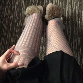 Heart see-through fishnet stockings