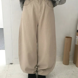 Wool Cotton Double-Fleece Winter Wide Pants