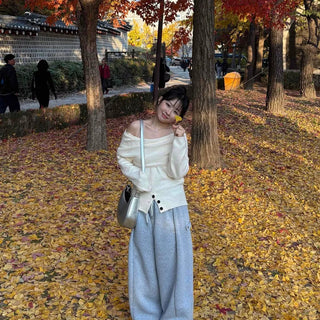 Double-pleated Balloon Fit Wide Long Pants