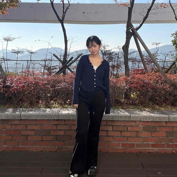 Modern Semi-Banding High-Waisted Slacks Long Pants