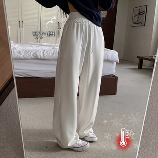 [Mink Fur Lined/Lower Body Coverage] Daily Winter Tummy Control Training Wide Long Pants