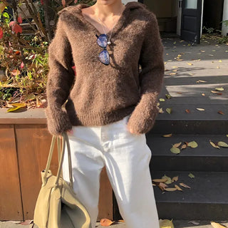 Mari Collar V-Neck Knit