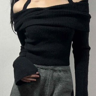 Vivid Twist Neck Ribbed Slim Fit Crop Knit