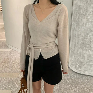 Pretty Alpaca Bustier Cardigan Set