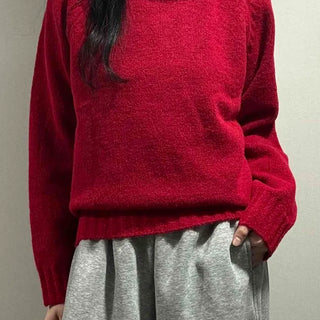 Raglan Puff Sleeve Crop Knit