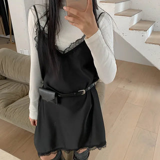 Lace satin dress