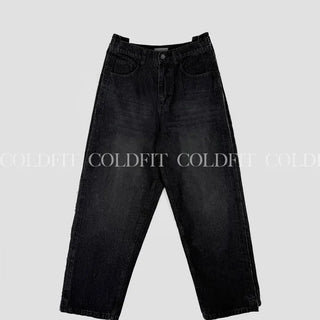 Side-cut denim pants