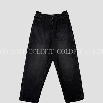 Side-cut denim pants