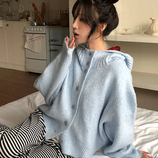 Mori High-Neck Button Knit Cardigan