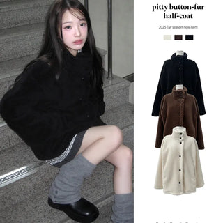 Pitty Button-Fur Half Coat