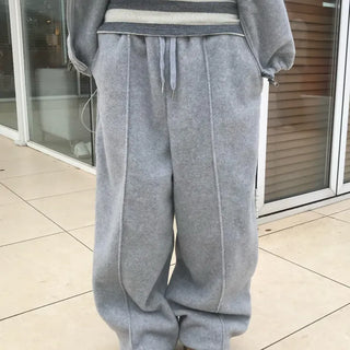 Double Fleece String Jogger Pintuck Pants
