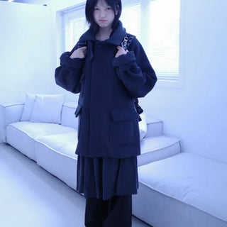 Wool Balmacaan Half Coat
