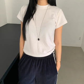 Basic Angora Short Sleeve T-shirt